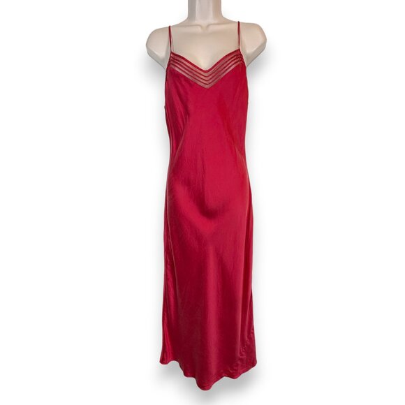 Victoria’s Secret Red Satin Long Robe and Slip Negligee Nightgown Set Medium - Picture 4 of 15